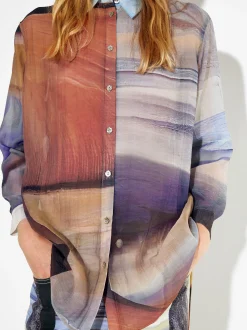 PARFOIS Camisa Lyocell Estampada Multicor Discount