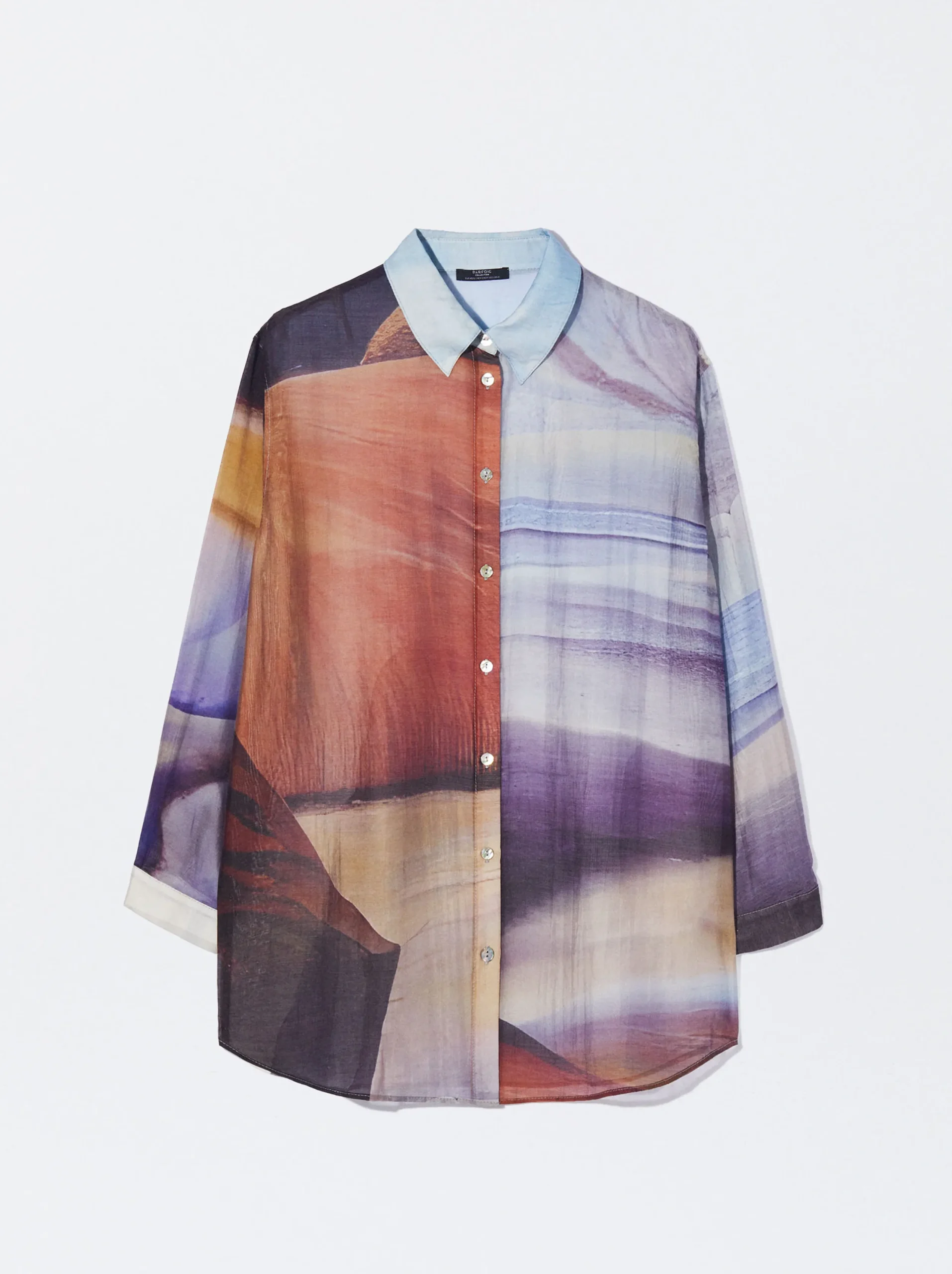 PARFOIS Camisa Lyocell Estampada Multicor Discount