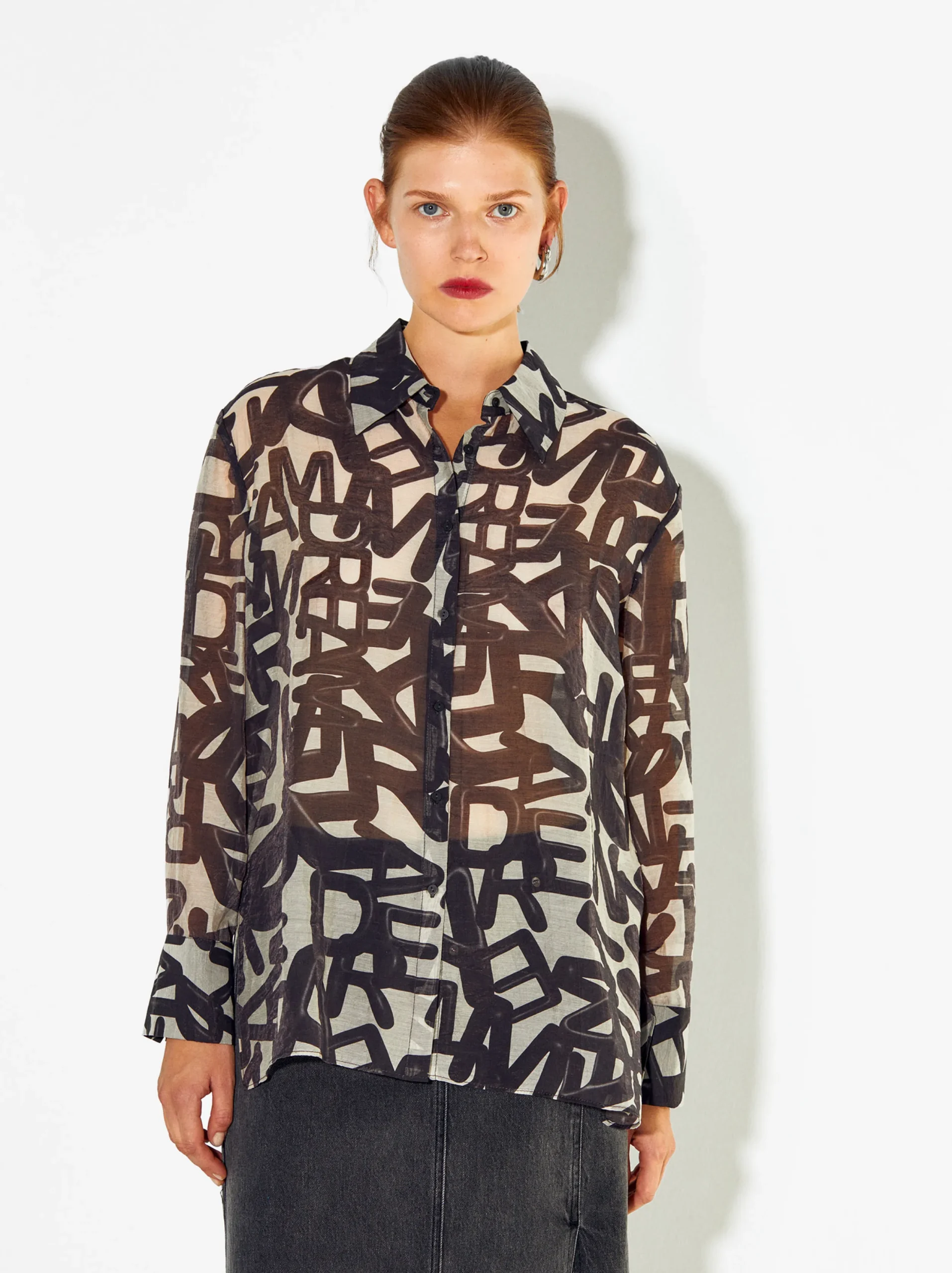PARFOIS Camisa Lyocell Estampada Negro Shop