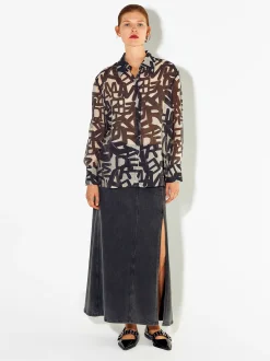PARFOIS Camisa Lyocell Estampada Negro Shop