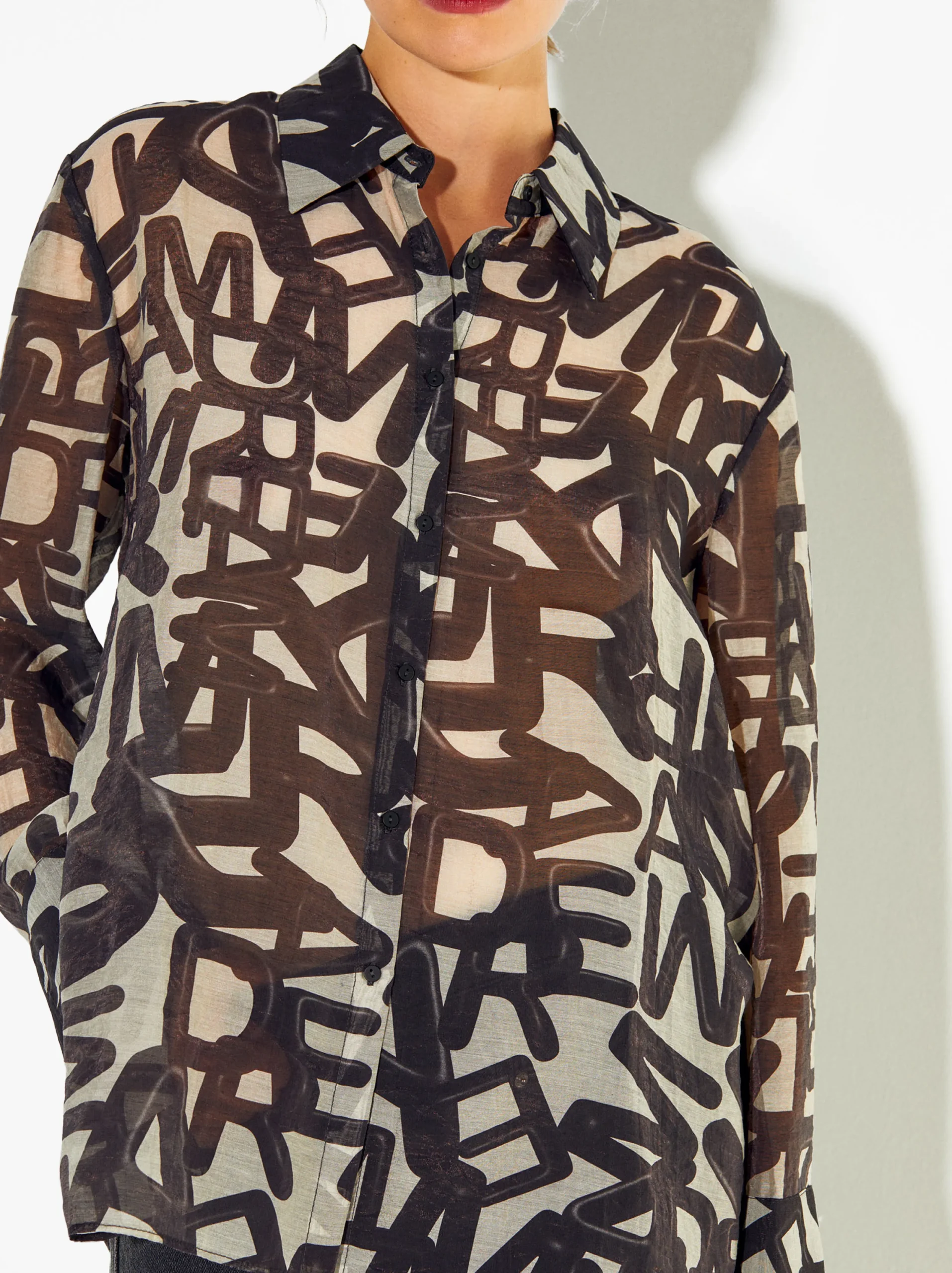 PARFOIS Camisa Lyocell Estampada Negro Shop