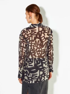 PARFOIS Camisa Lyocell Estampada Negro Shop
