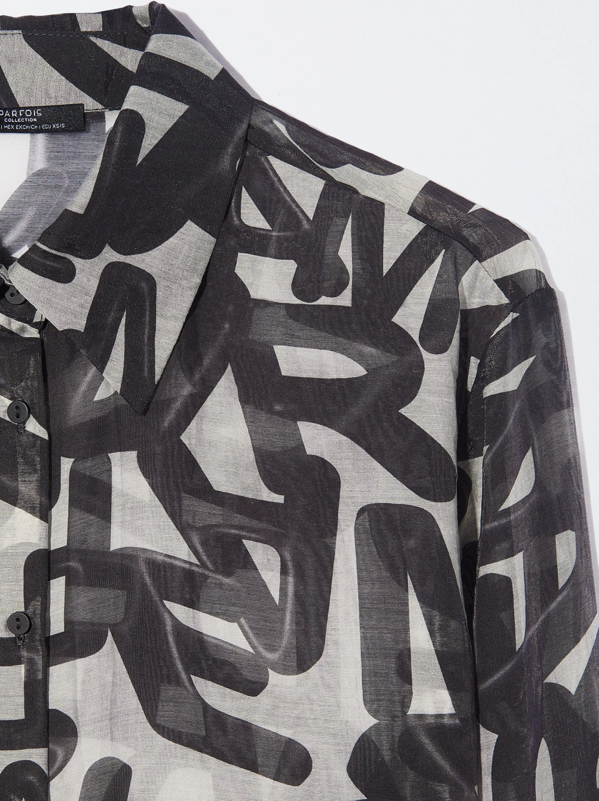 PARFOIS Camisa Lyocell Estampada Negro Shop