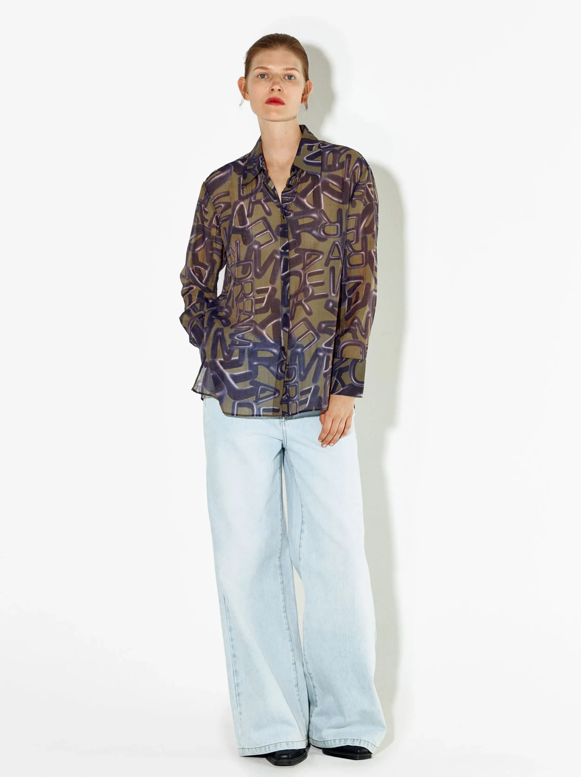 PARFOIS Camisa Lyocell Estampada Amarillo Fashion