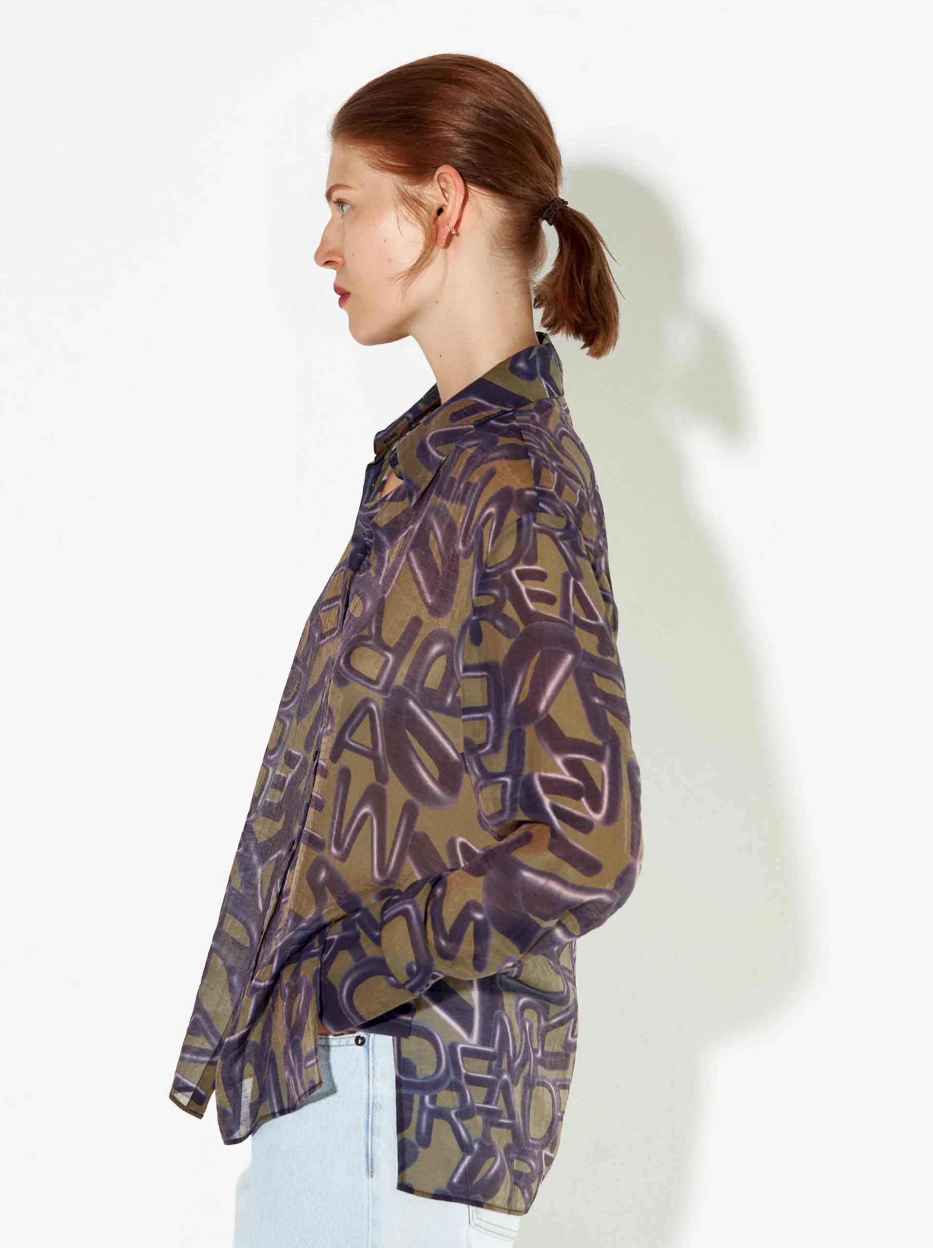 PARFOIS Camisa Lyocell Estampada Amarillo Fashion