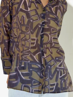 PARFOIS Camisa Lyocell Estampada Amarillo Fashion