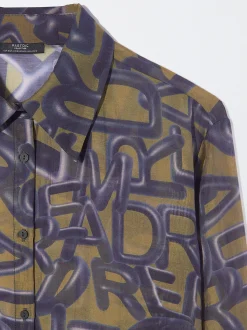 PARFOIS Camisa Lyocell Estampada Amarillo Fashion