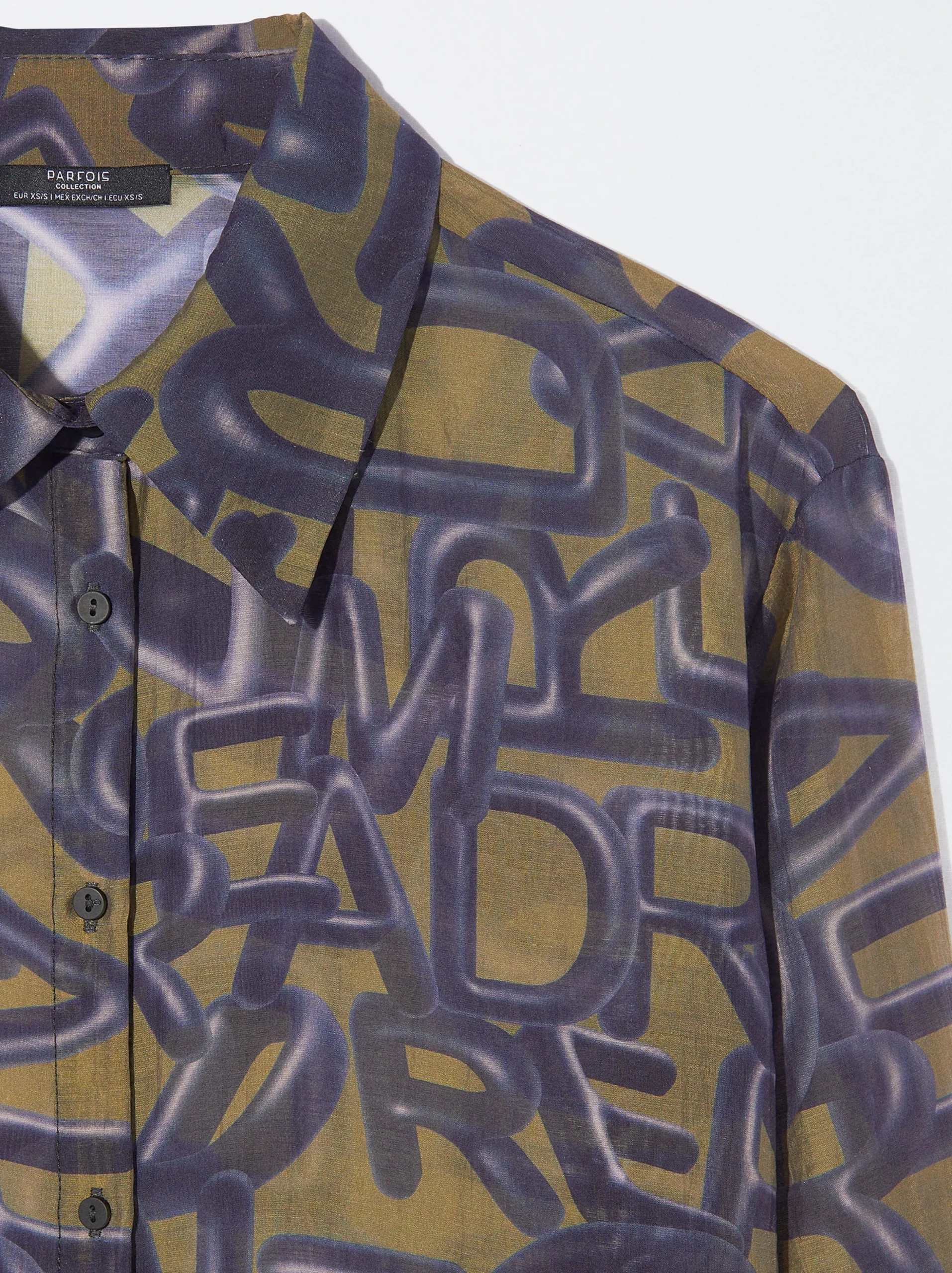 PARFOIS Camisa Lyocell Estampada Amarillo Fashion