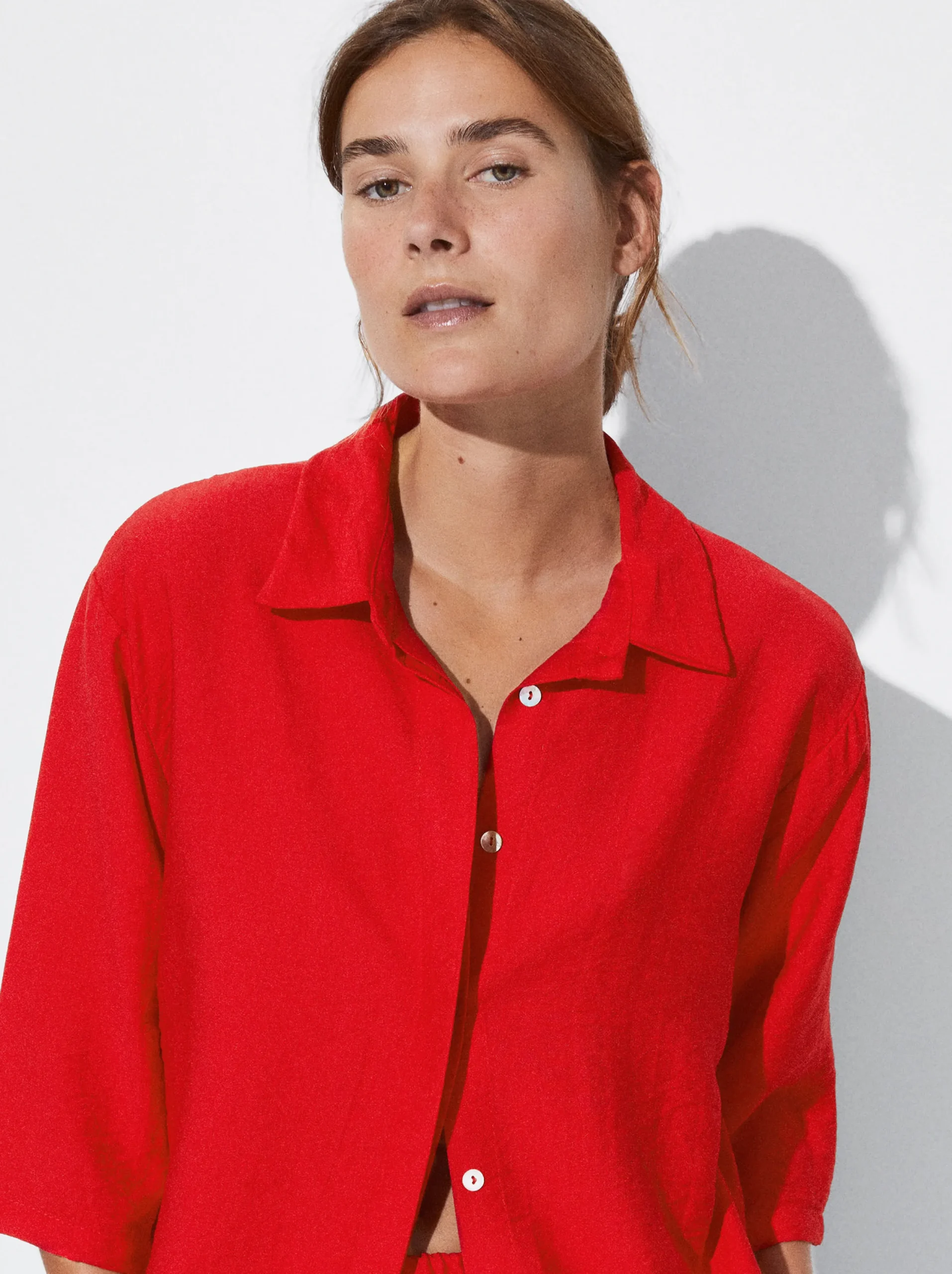 PARFOIS Camisa Manga Corta Rojo Clearance