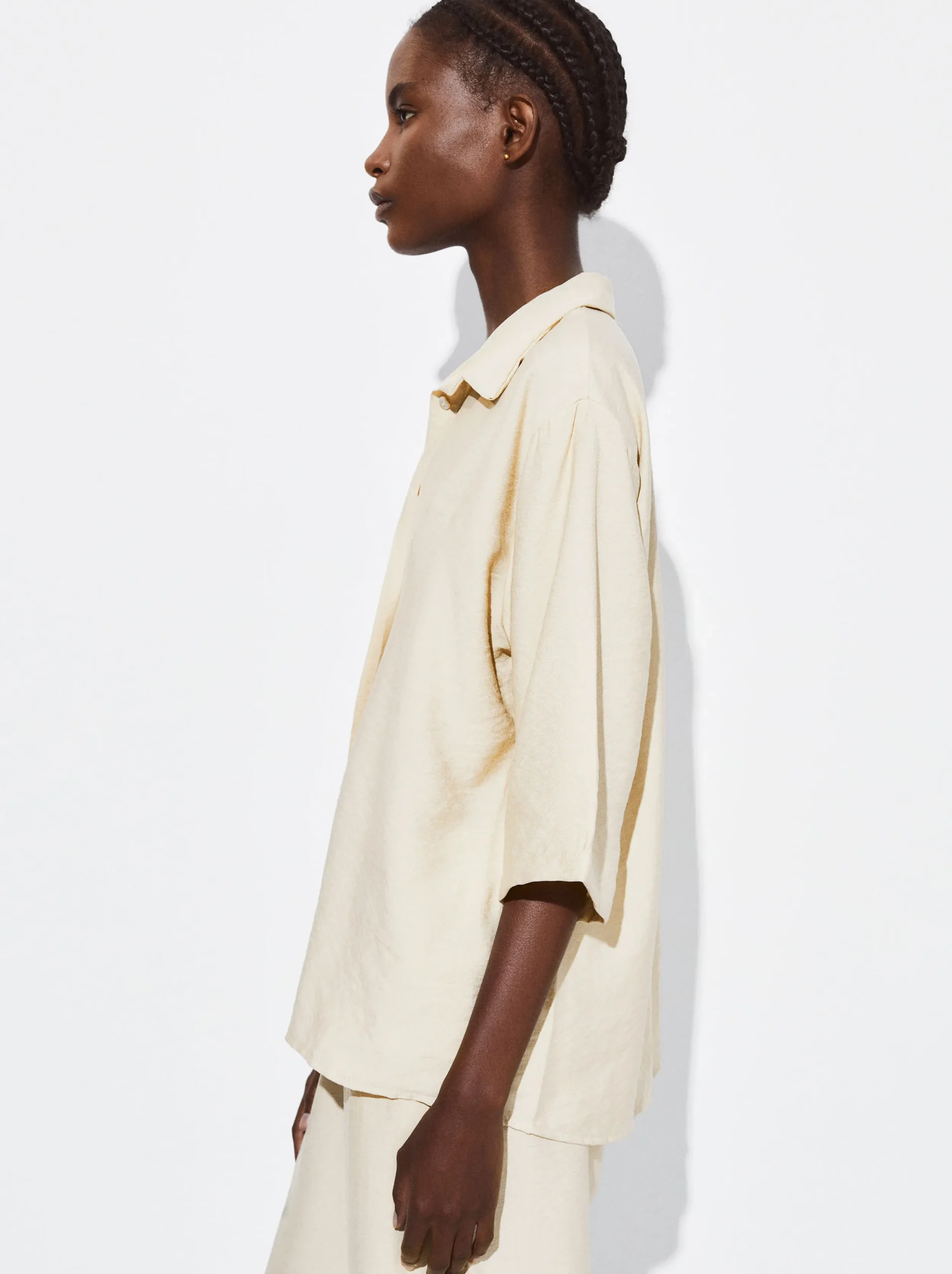 PARFOIS Camisa Manga Corta Beige Clearance