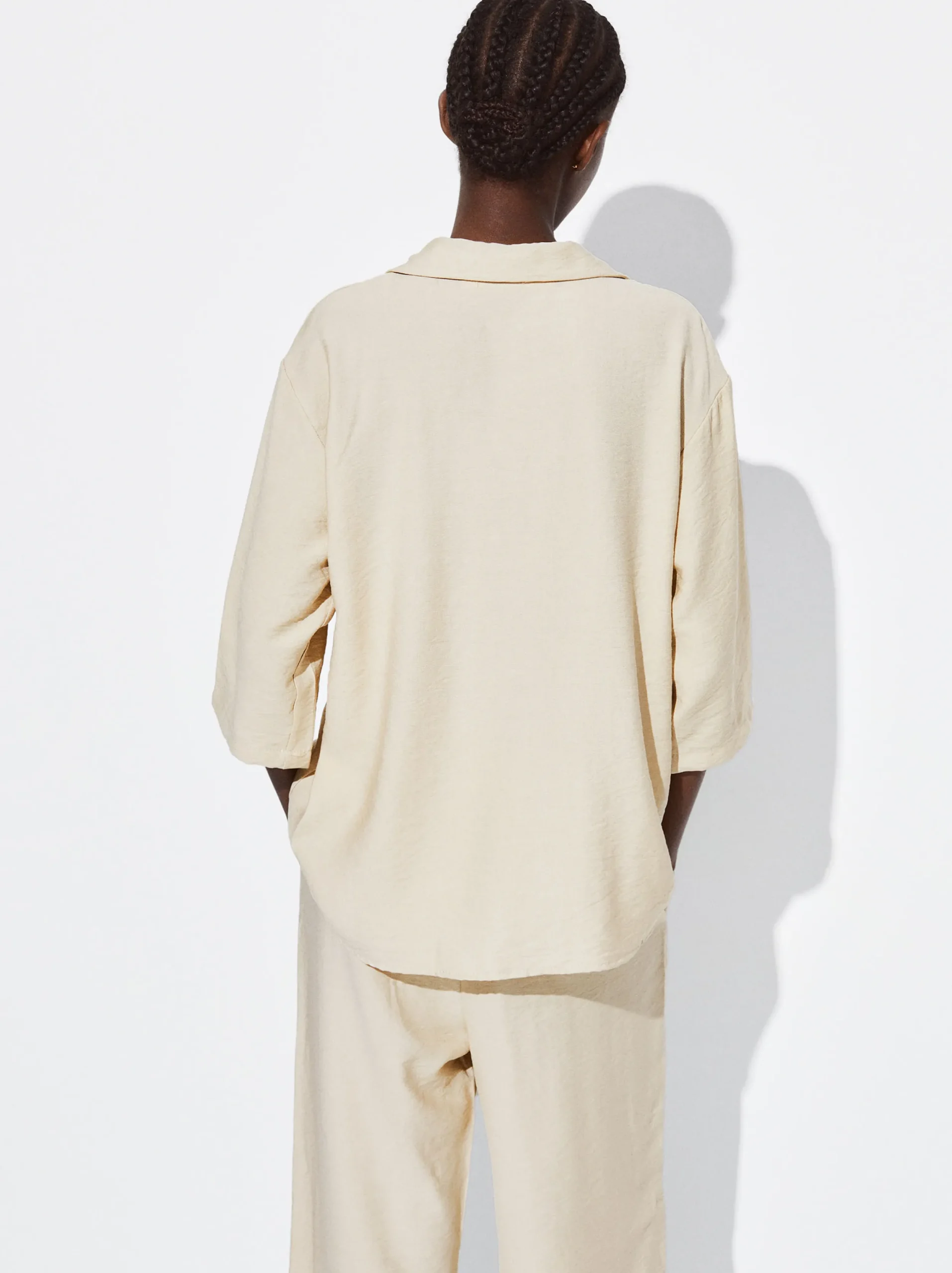 PARFOIS Camisa Manga Corta Beige Clearance