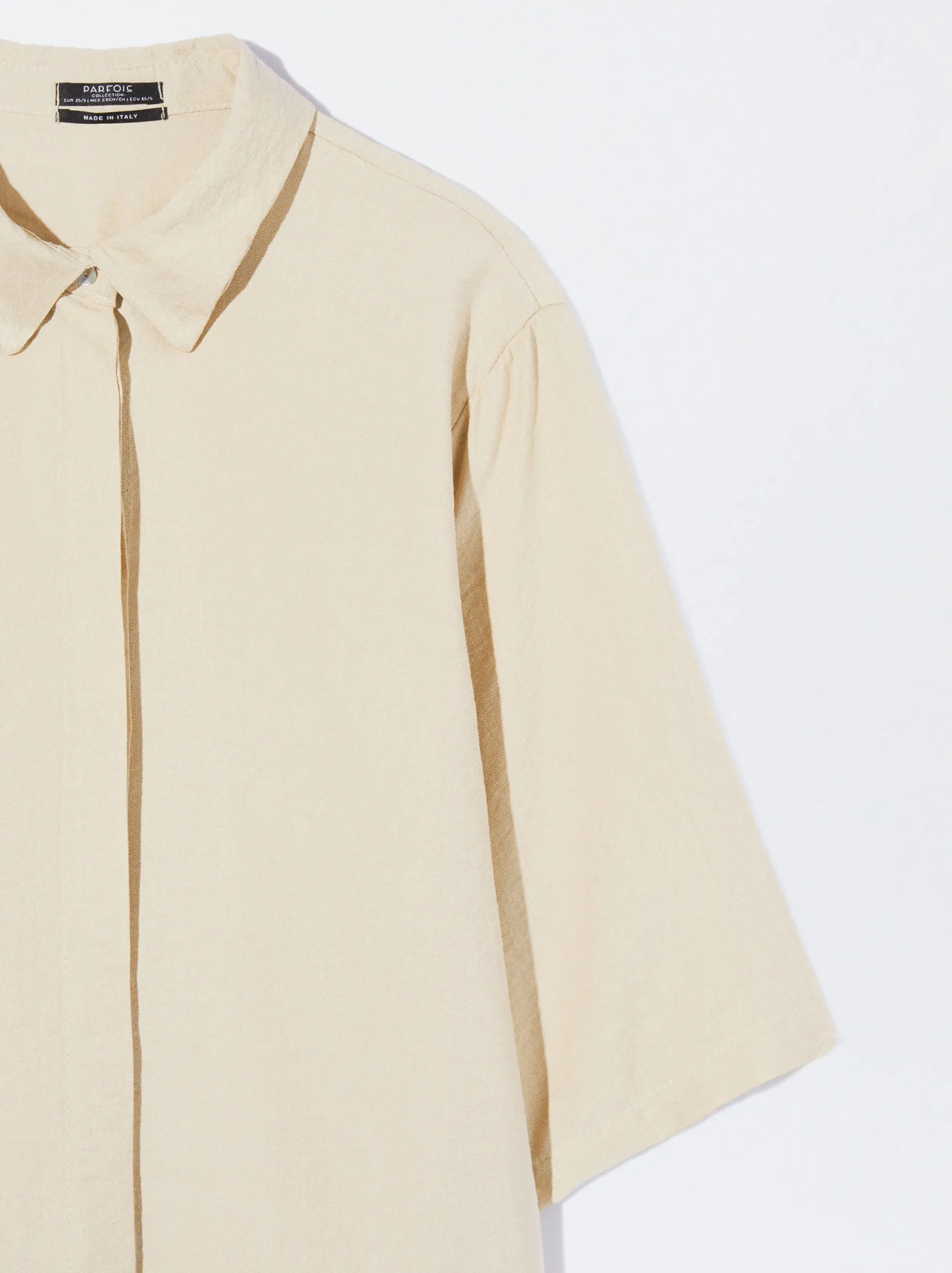 PARFOIS Camisa Manga Corta Beige Clearance