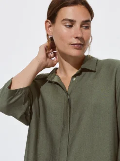 PARFOIS Camisa Manga Corta Caqui Flash Sale