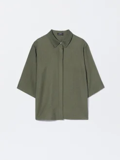PARFOIS Camisa Manga Corta Caqui Flash Sale