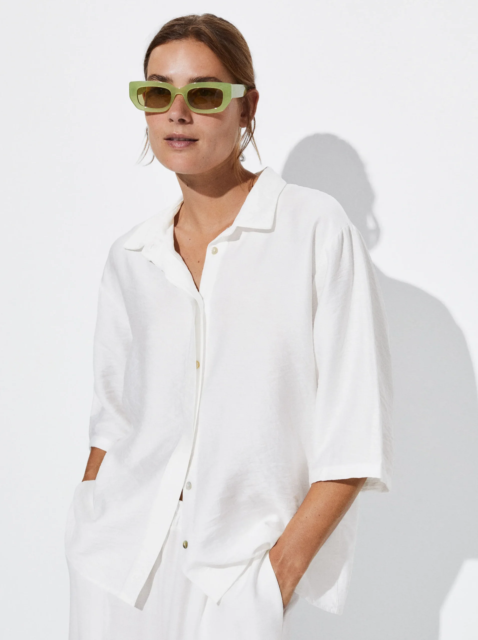 PARFOIS Camisa Manga Corta Blanco Discount