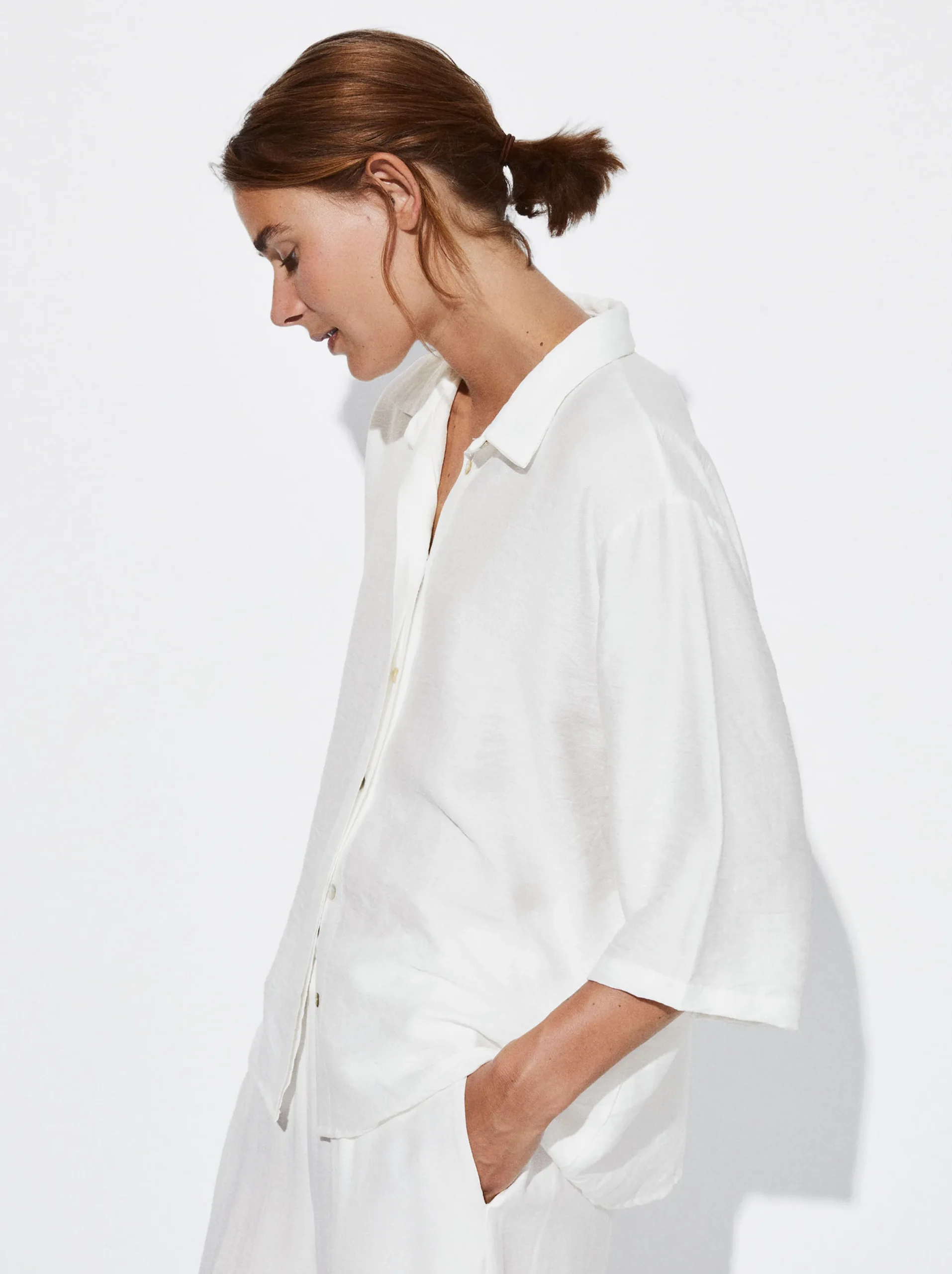 PARFOIS Camisa Manga Corta Blanco Discount