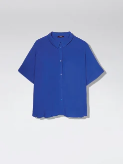 PARFOIS Camisa Manga Corta Con Botones Azul Sale