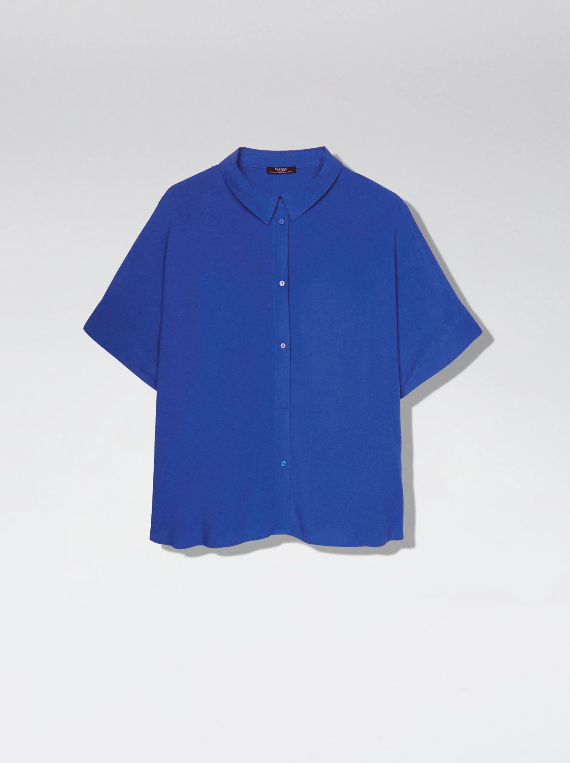 PARFOIS Camisa Manga Corta Con Botones Azul Sale