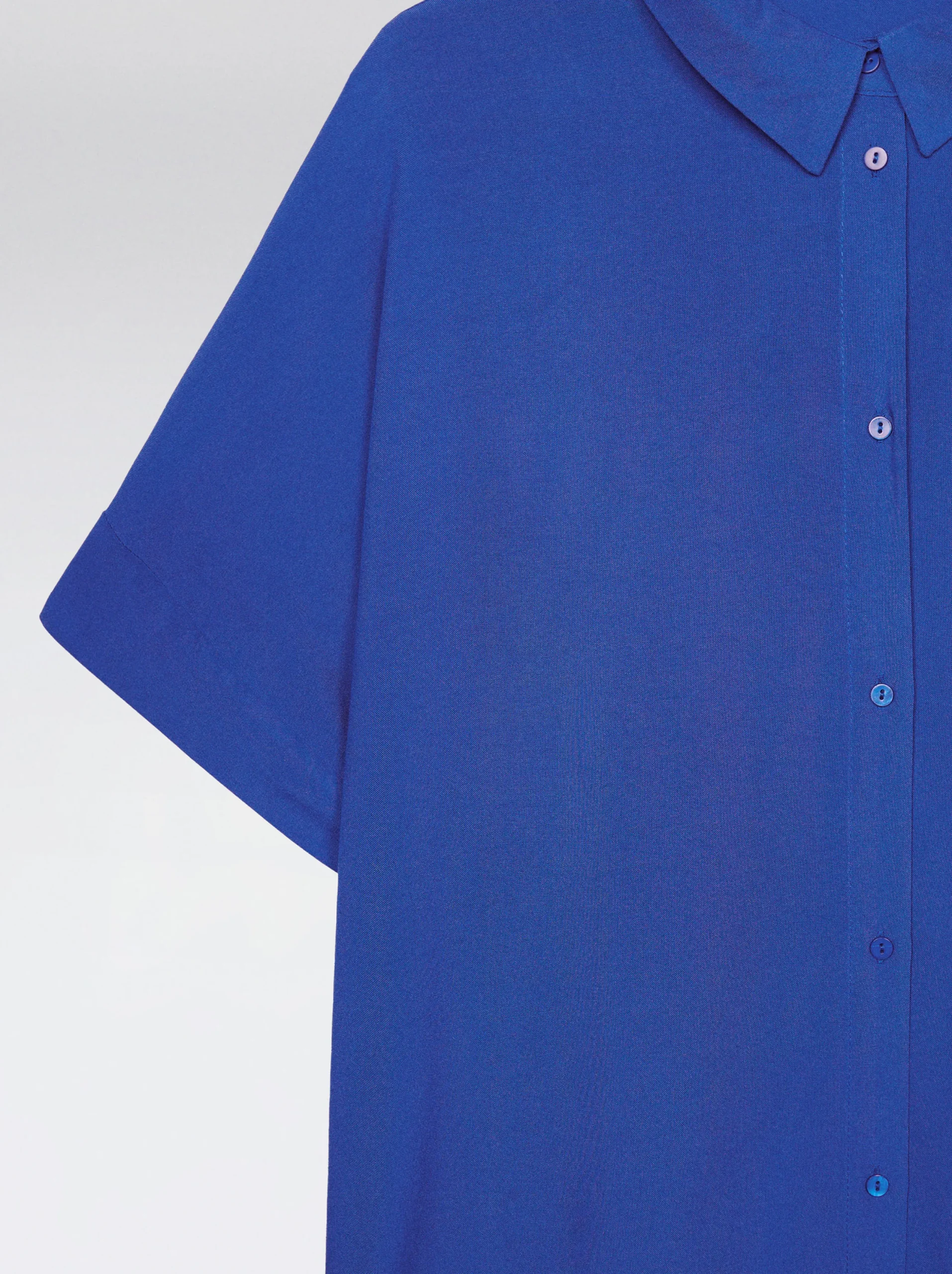 PARFOIS Camisa Manga Corta Con Botones Azul Sale
