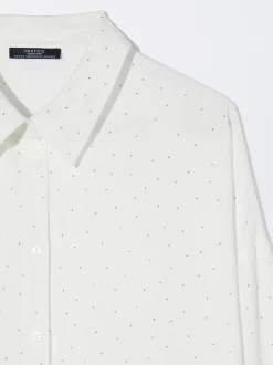 PARFOIS Camisa Manga Larga Com Strass Crudo New