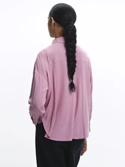 PARFOIS Camisa Manga Larga Com Strass Rosa Hot