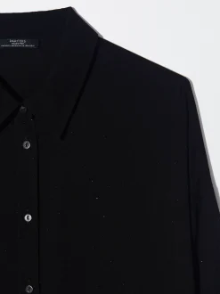 PARFOIS Camisa Manga Larga Com Strass Negro Best