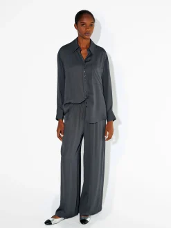 PARFOIS Camisa Manga Larga Con Bolsillo Azul Marino Hot
