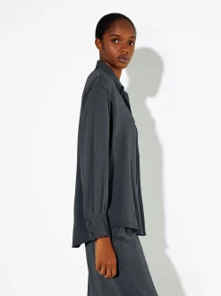 PARFOIS Camisa Manga Larga Con Bolsillo Azul Marino Hot