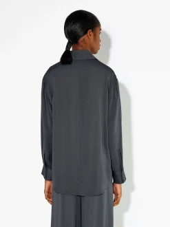 PARFOIS Camisa Manga Larga Con Bolsillo Azul Marino Hot