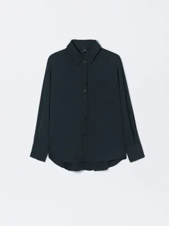 PARFOIS Camisa Manga Larga Con Bolsillo Azul Marino Hot
