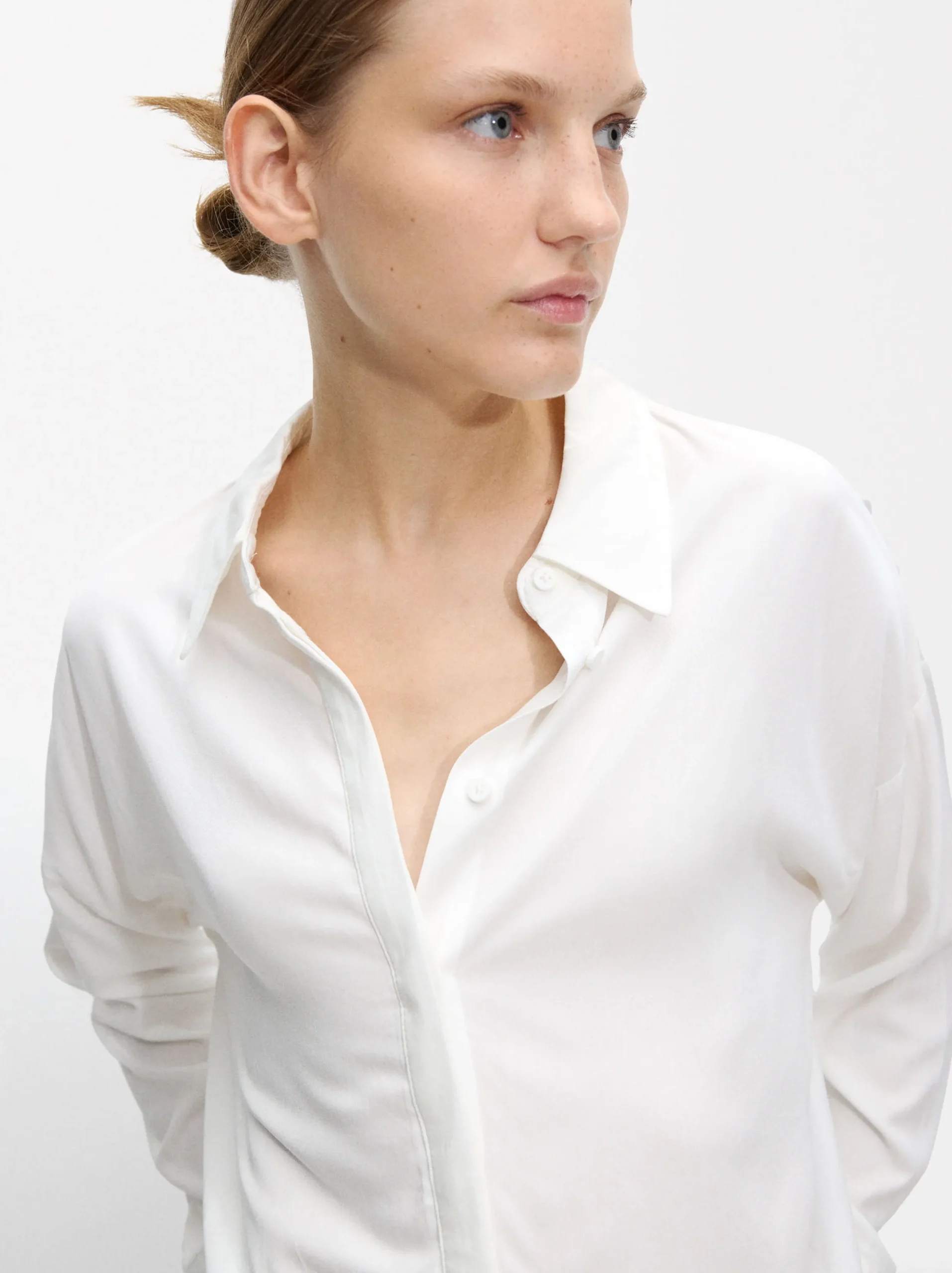 PARFOIS Camisa Manga Larga Con Botones Blanco New