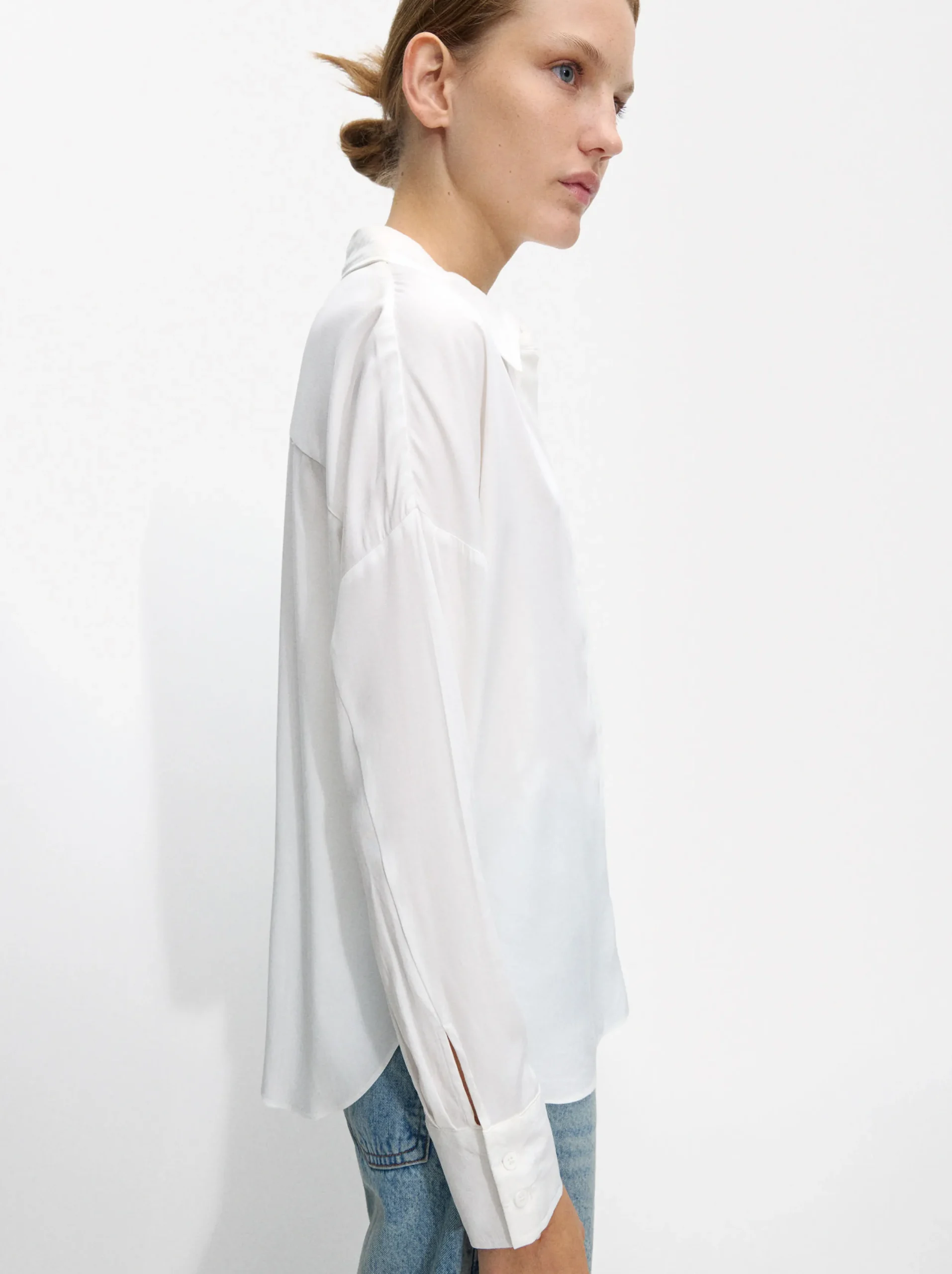 PARFOIS Camisa Manga Larga Con Botones Blanco New