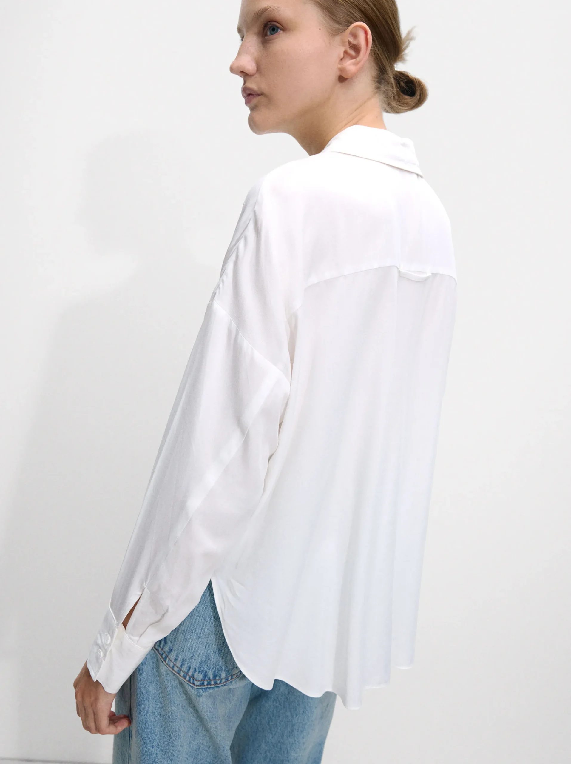 PARFOIS Camisa Manga Larga Con Botones Blanco New
