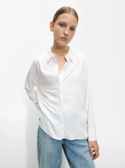 PARFOIS Camisa Manga Larga Con Botones Blanco New