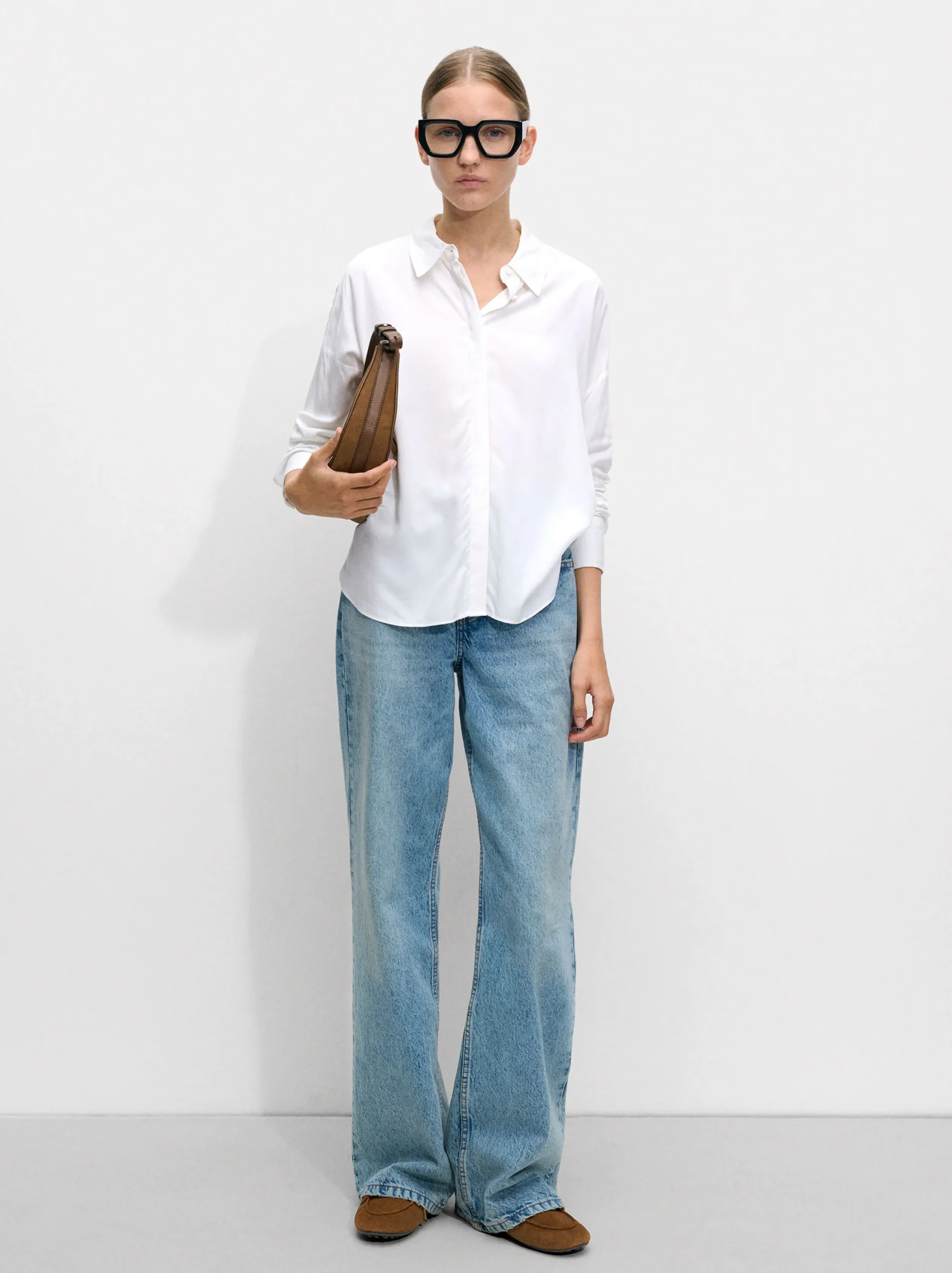 PARFOIS Camisa Manga Larga Con Botones Blanco New