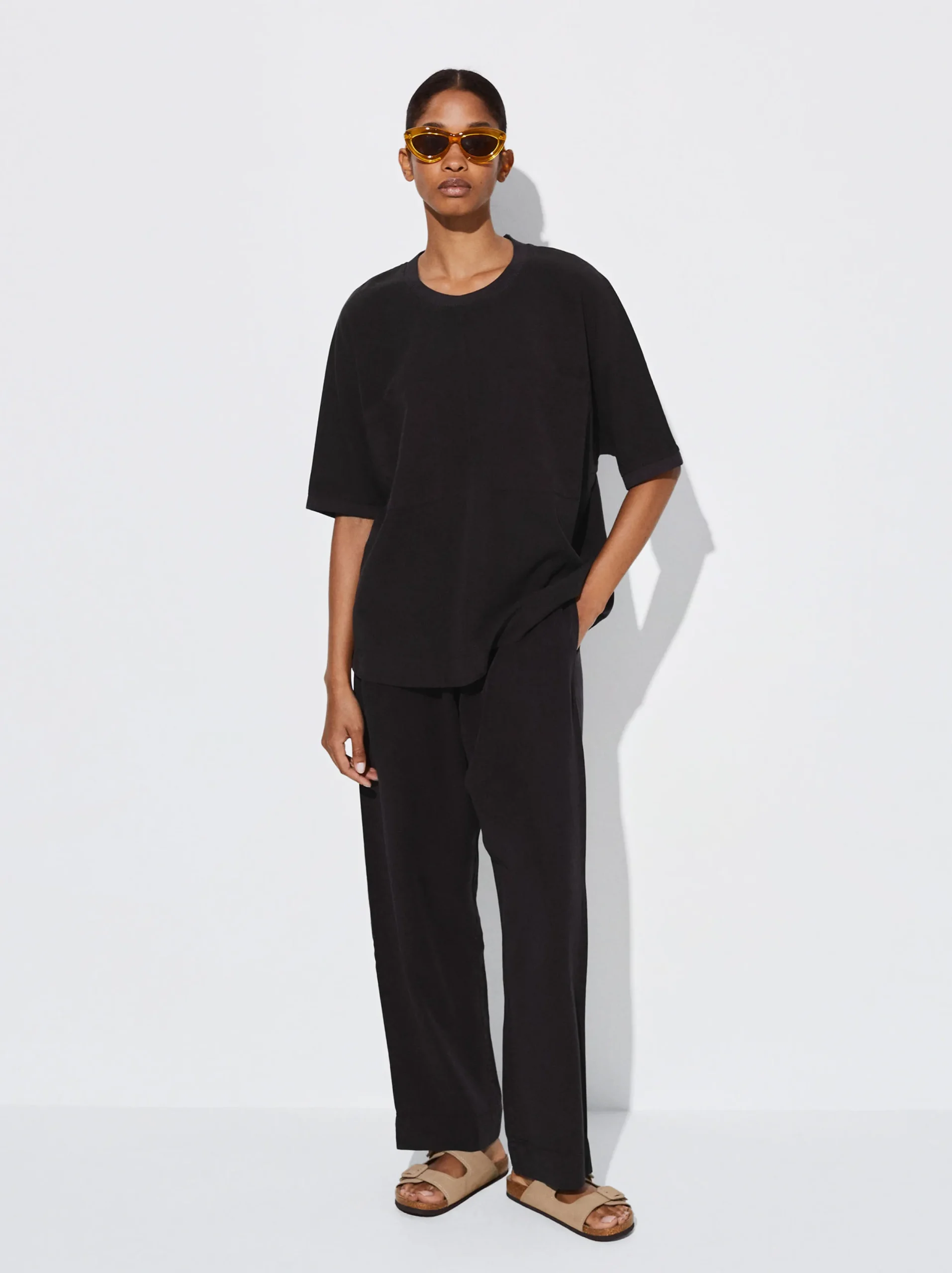 PARFOIS Camiseta 100% Lyocell Negro Flash Sale