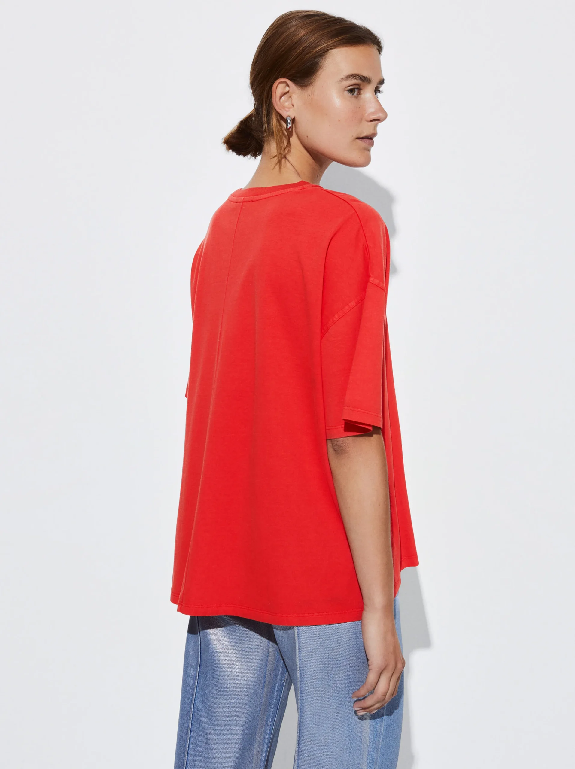 PARFOIS Camiseta Algodón Con Bolsillo Rojo Discount