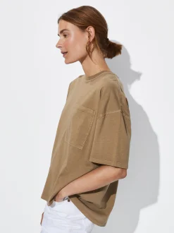 PARFOIS Camiseta Algodón Con Bolsillo Marrón Sale