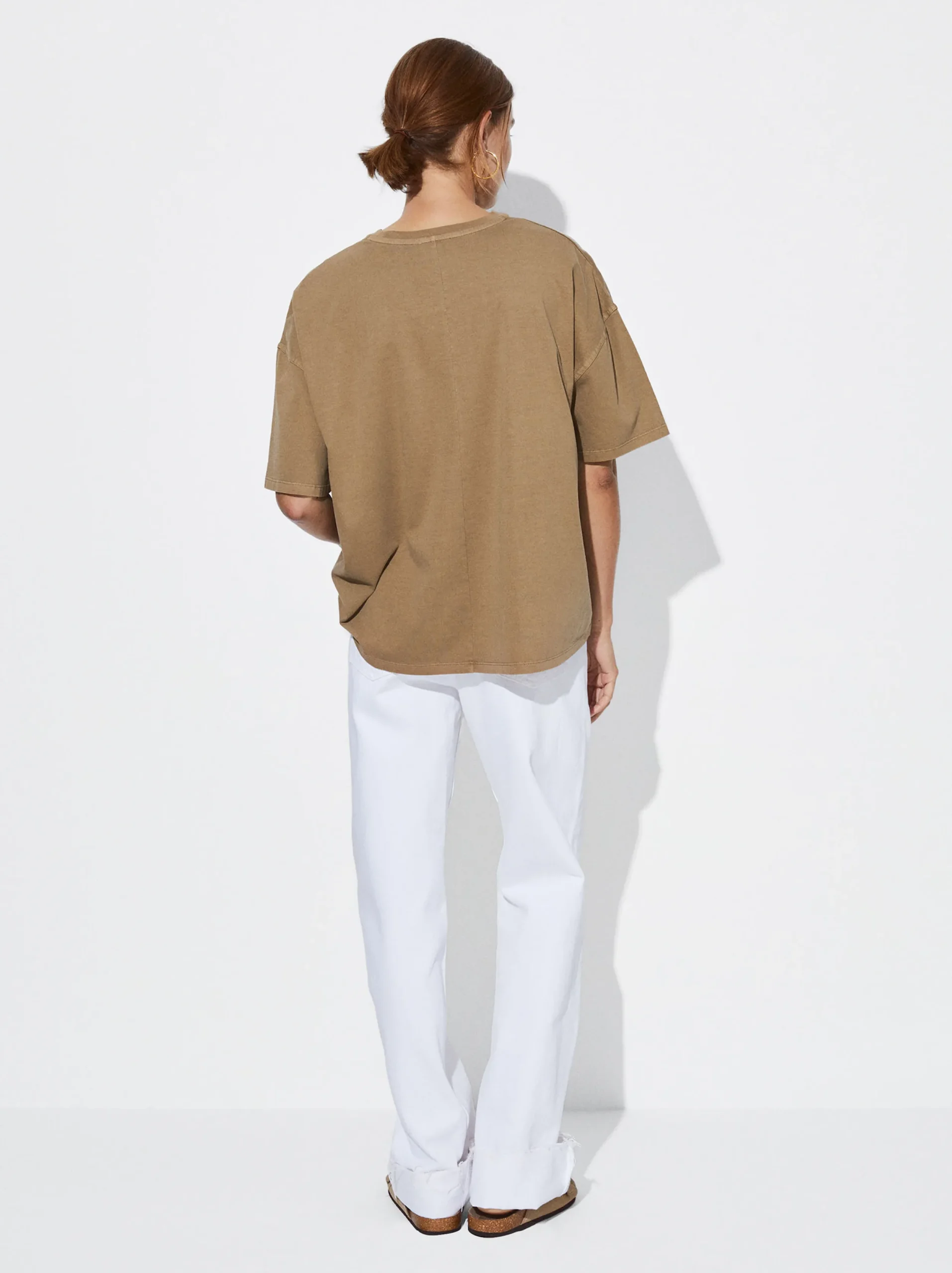 PARFOIS Camiseta Algodón Con Bolsillo Marrón Sale