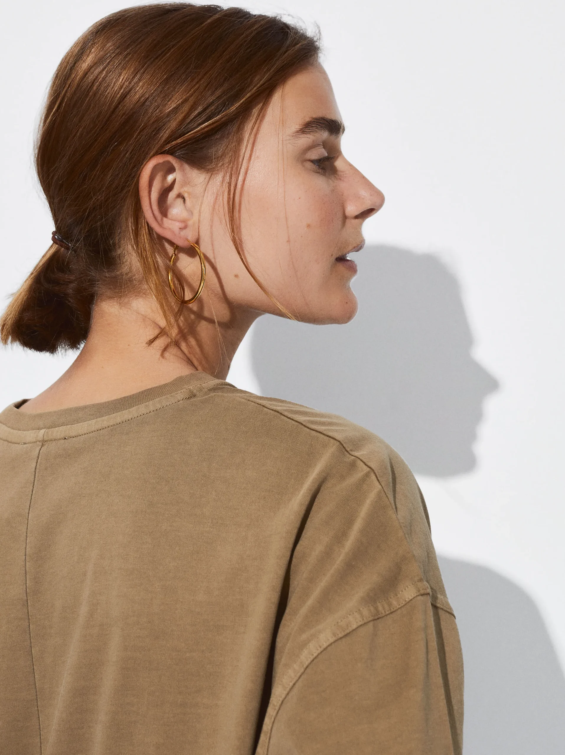 PARFOIS Camiseta Algodón Con Bolsillo Marrón Sale