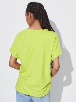 PARFOIS Camiseta B&aacute;sica Cuello Pico Amarillo Sale