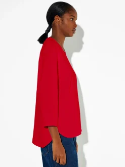 PARFOIS Camiseta Con Cuello Redondo Rojo Cheap