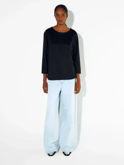 PARFOIS Camiseta Con Cuello Redondo Negro Online