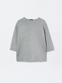 PARFOIS Camiseta Con Cuello Redondo Gris Sale
