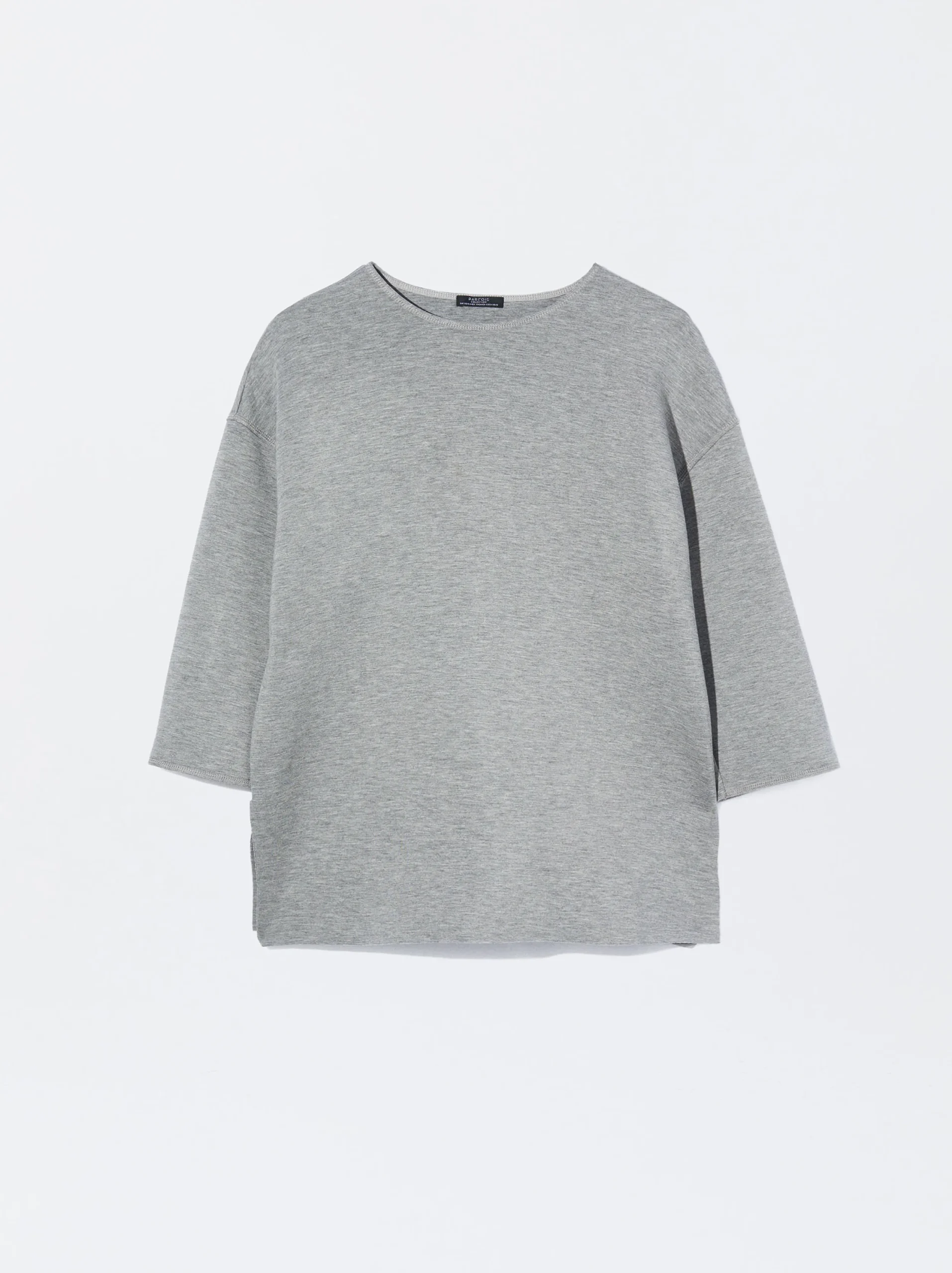 PARFOIS Camiseta Con Cuello Redondo Gris Sale