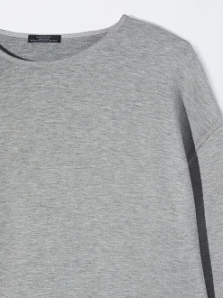 PARFOIS Camiseta Con Cuello Redondo Gris Sale