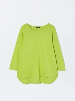 PARFOIS Camiseta Con Cuello Redondo Verde Outlet