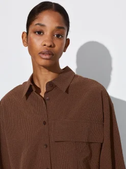 PARFOIS Camiseta De Punto Con Cuello En Solapa Marrón Cheap