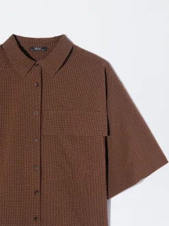 PARFOIS Camiseta De Punto Con Cuello En Solapa Marrón Cheap