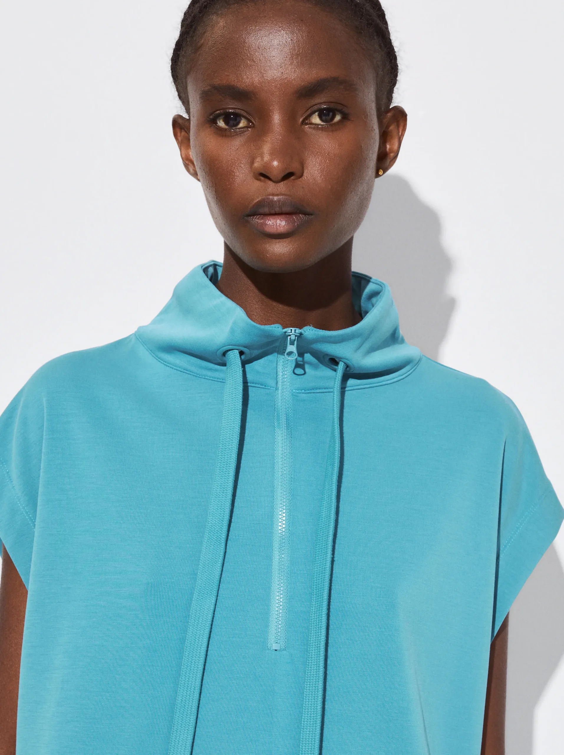 PARFOIS Camiseta Jogger Con Zip Azul Cheap